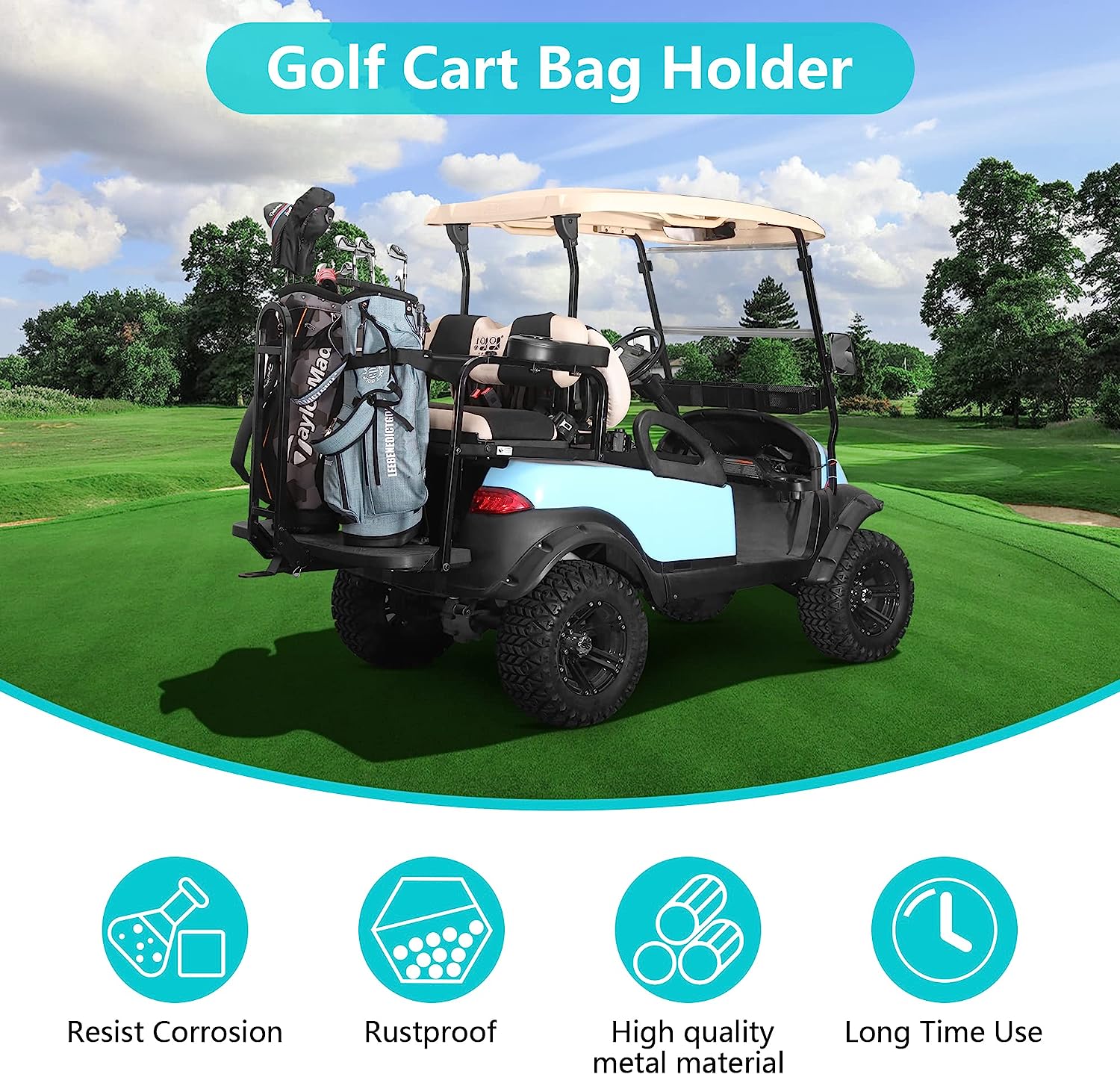 10L0L Universal Golf Bag Attachment Golf Bag Holder Bracket/Bar Rack For Universal Golf Cart Rear Seat