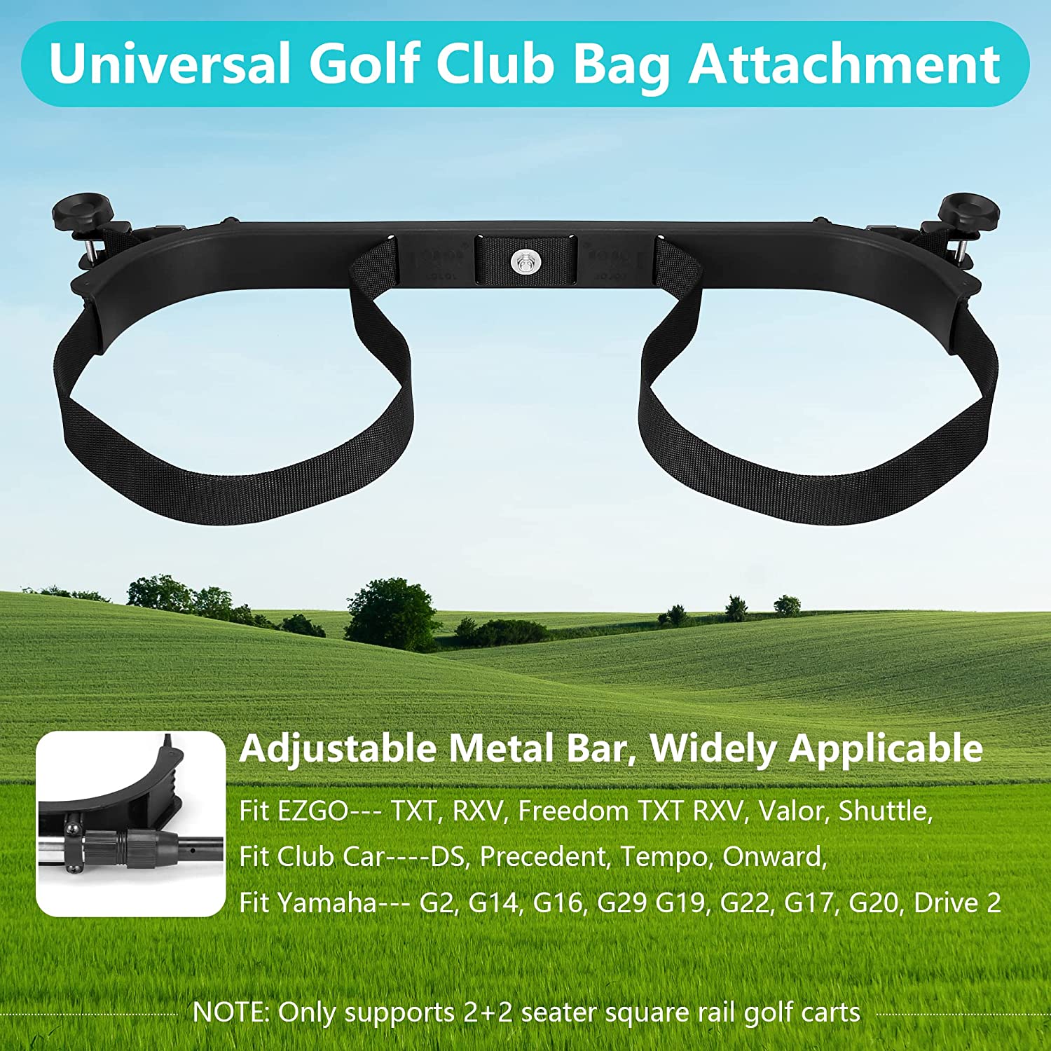 10L0L Universal Golf Bag Attachment Golf Bag Holder Bracket/Bar Rack For Universal Golf Cart Rear Seat