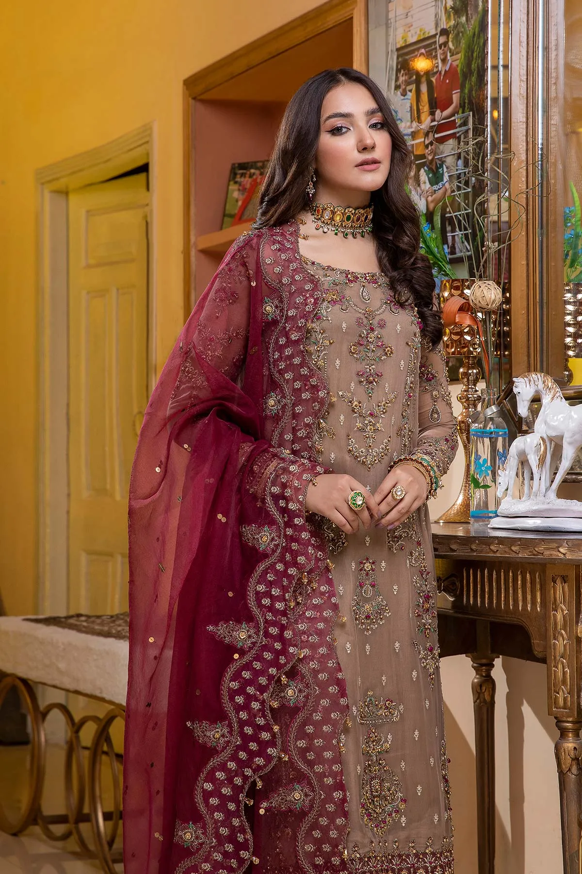 3-Pc Charizma Unstitched Formal Chiffon Collection DJ22-13