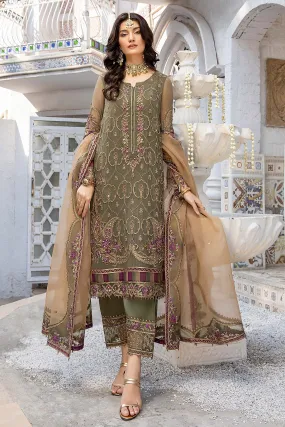 3 Pc Unstitched Embroidered Hand Work Chiffon DJW-05