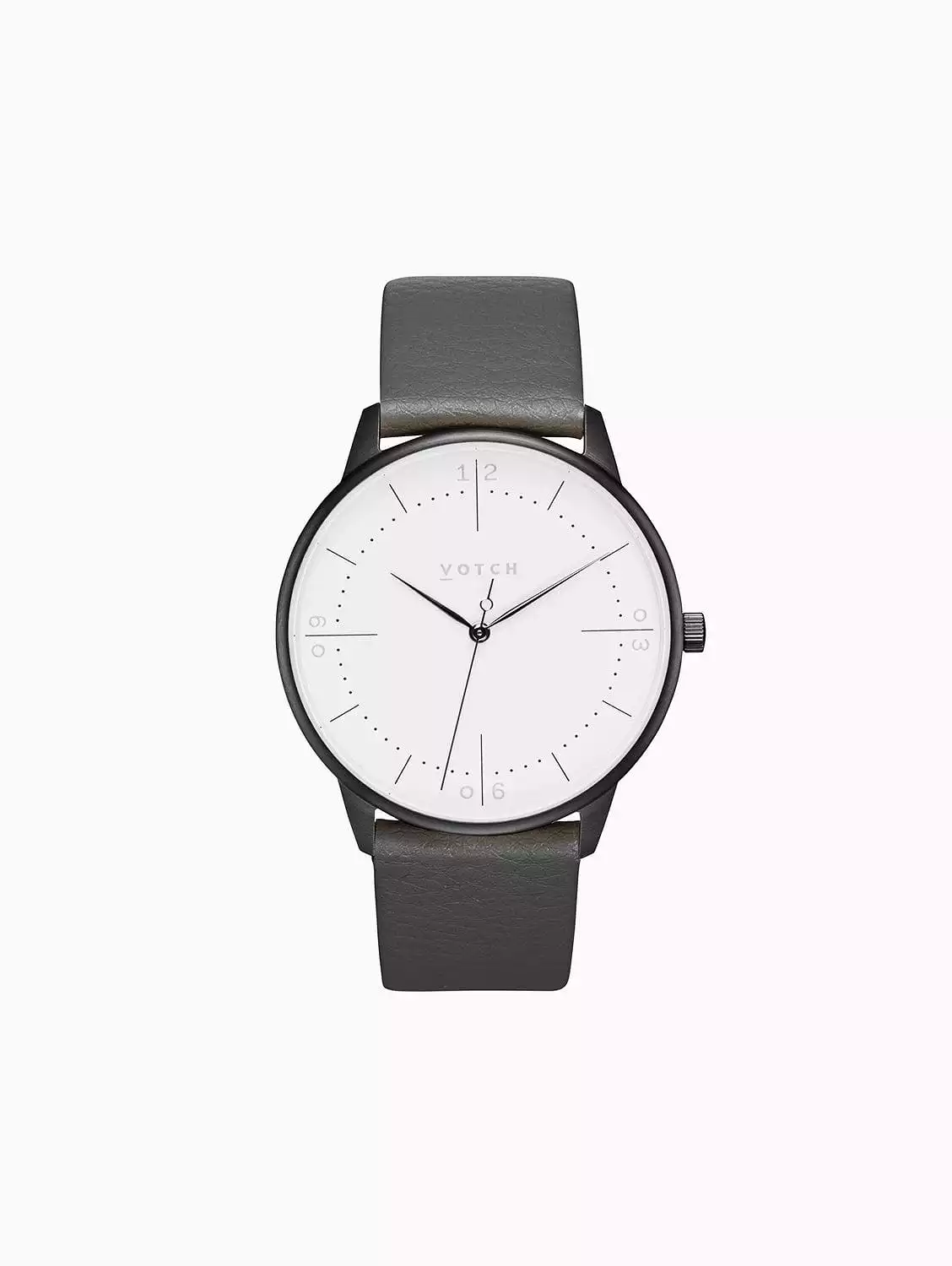 Aalto Watch with Black & White Dial | Slate Grey Vegan Leather Strap