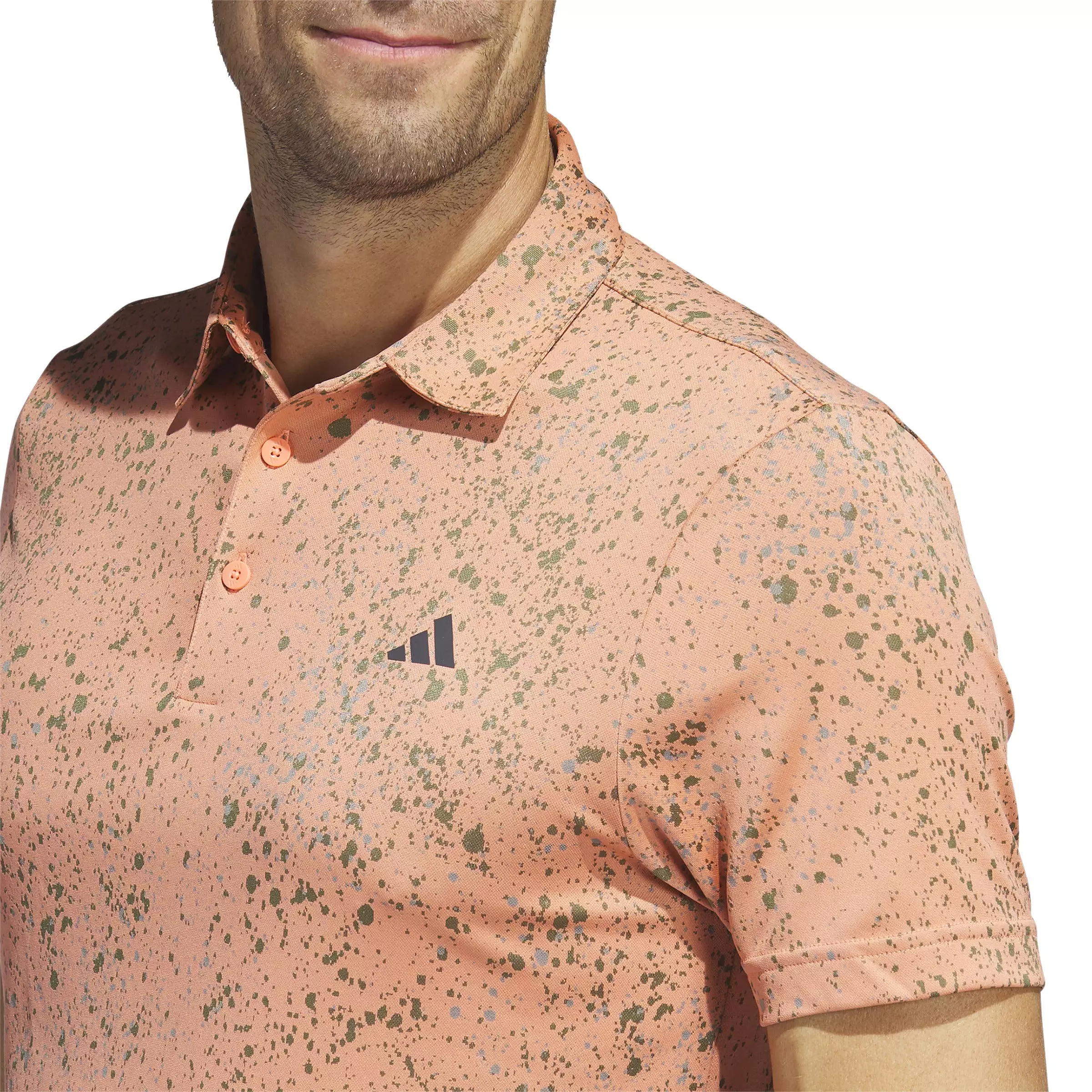 adidas Golf Shirt - Jacquard Polo - Coral Fusion SS23