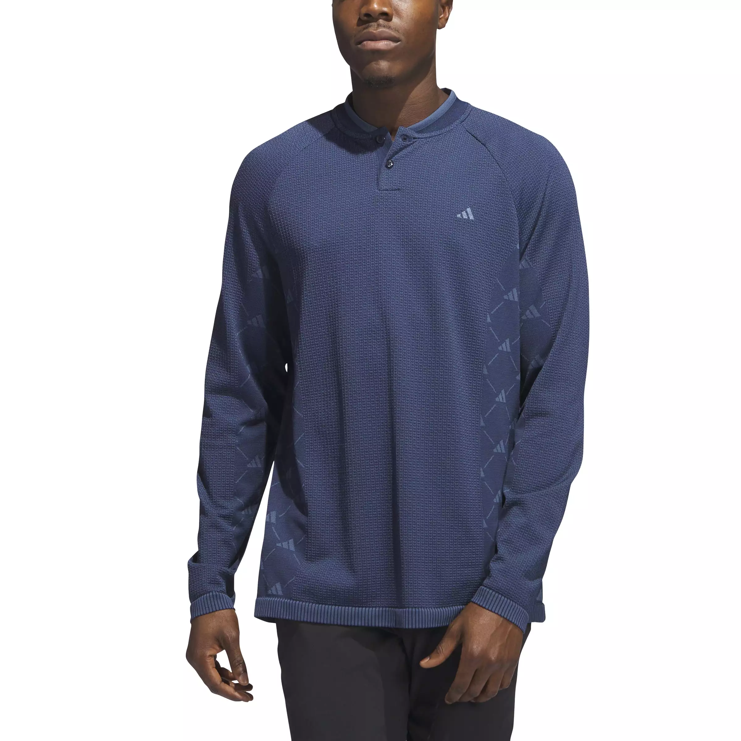 adidas Golf Ultimate365 Tour Primeknit Long Sleeve Polo Shirt - Navy