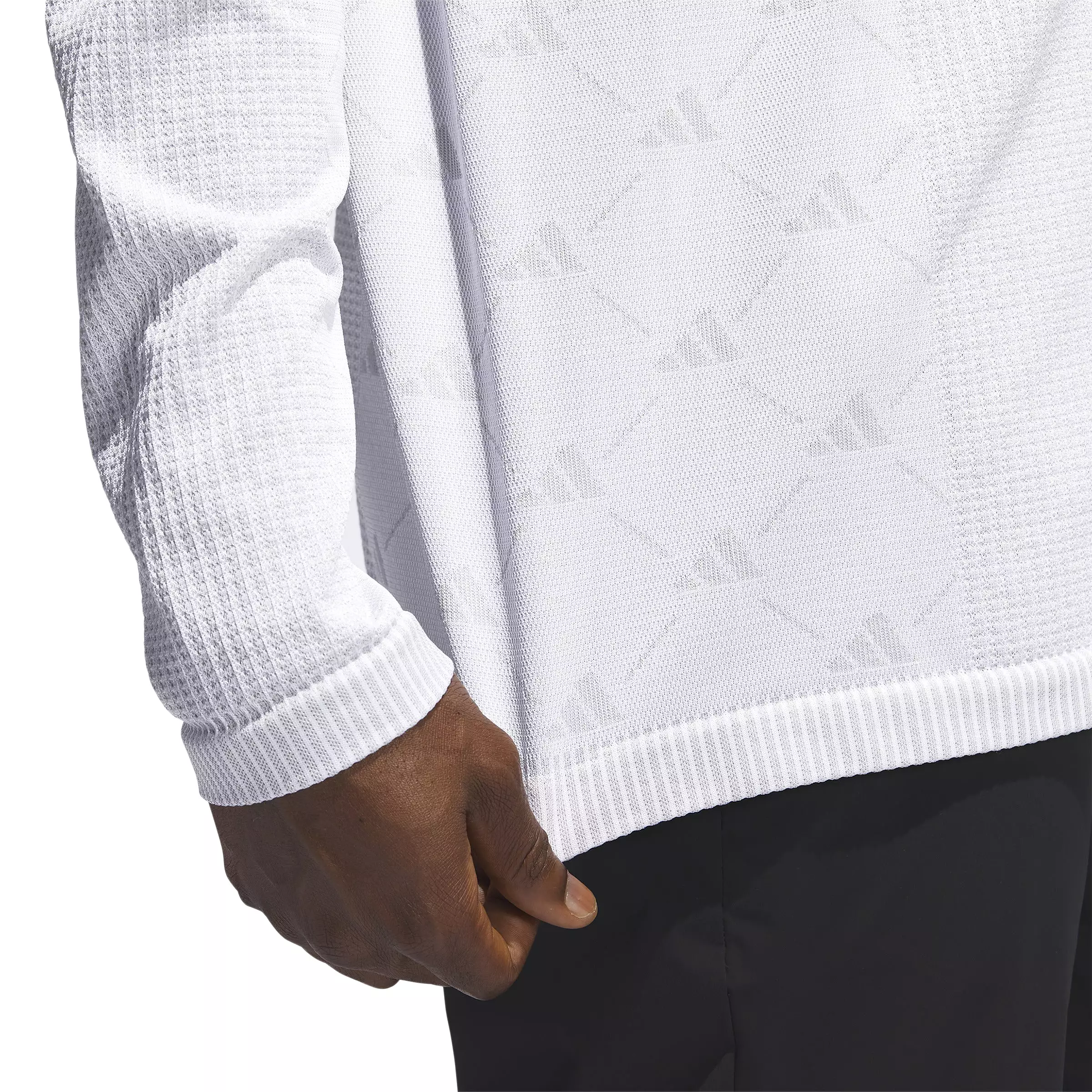 adidas Golf Ultimate365 Tour Primeknit Long Sleeve Polo Shirt - White