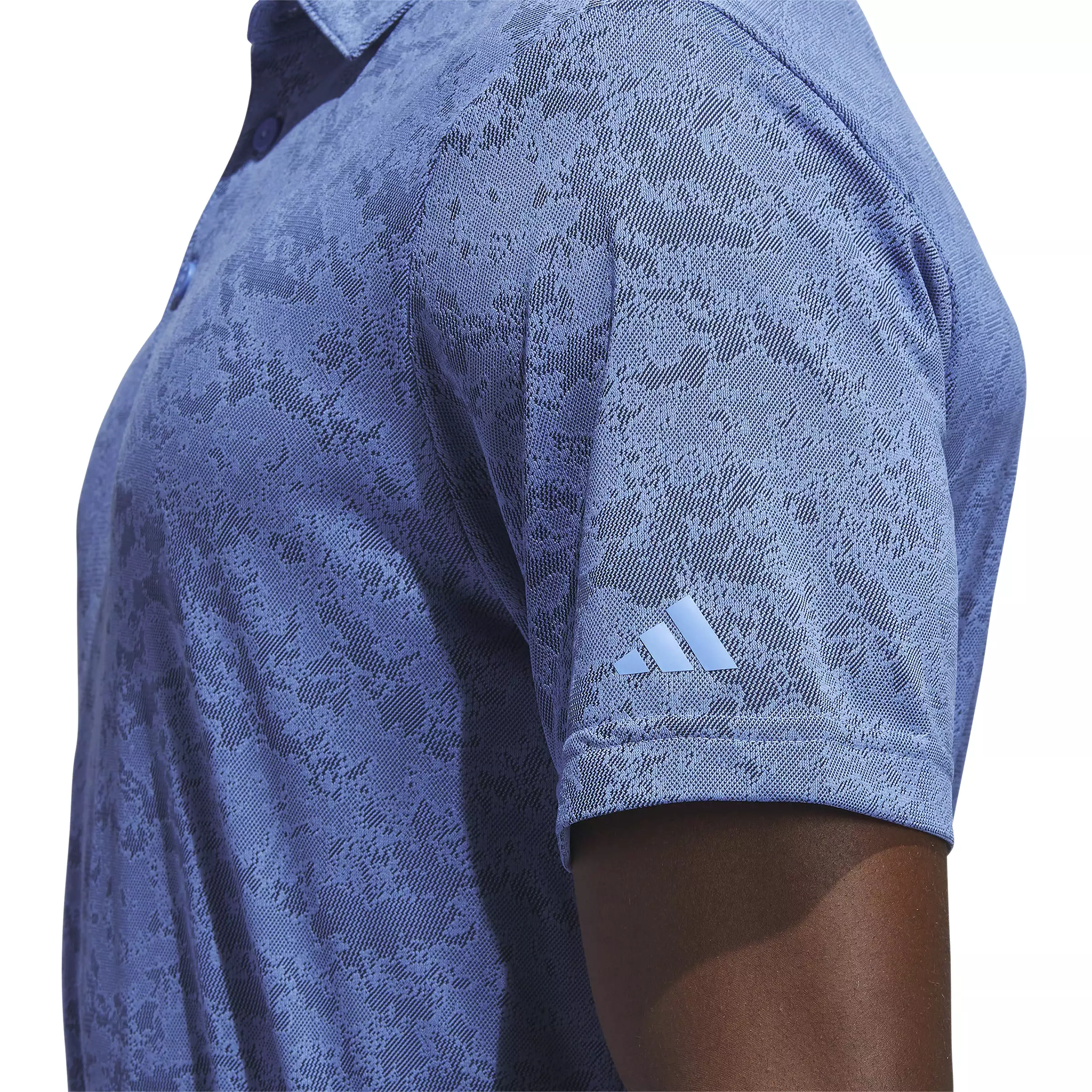 adidas Textured Jacquard Golf Polo Shirt - Blue Fusion / Collegiate Navy SS23