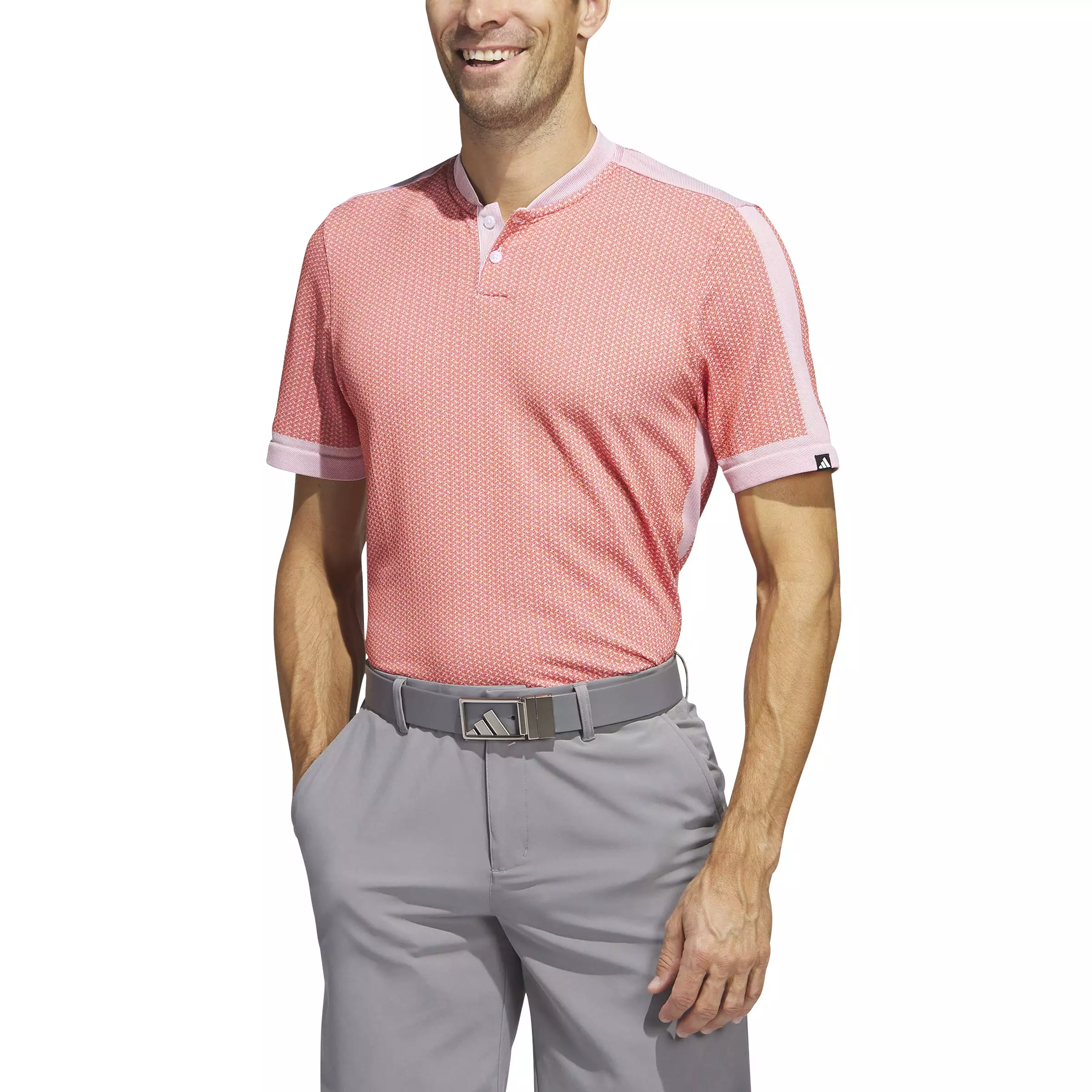 adidas Ultimate365 Tour Textured PRIMEKNIT Golf Polo Shirt- Red/White SS23