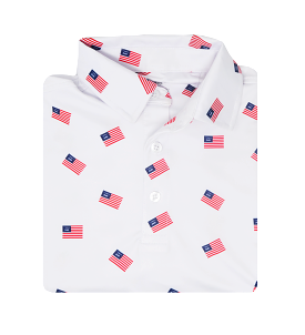 Albatross Polo - White USA Flags