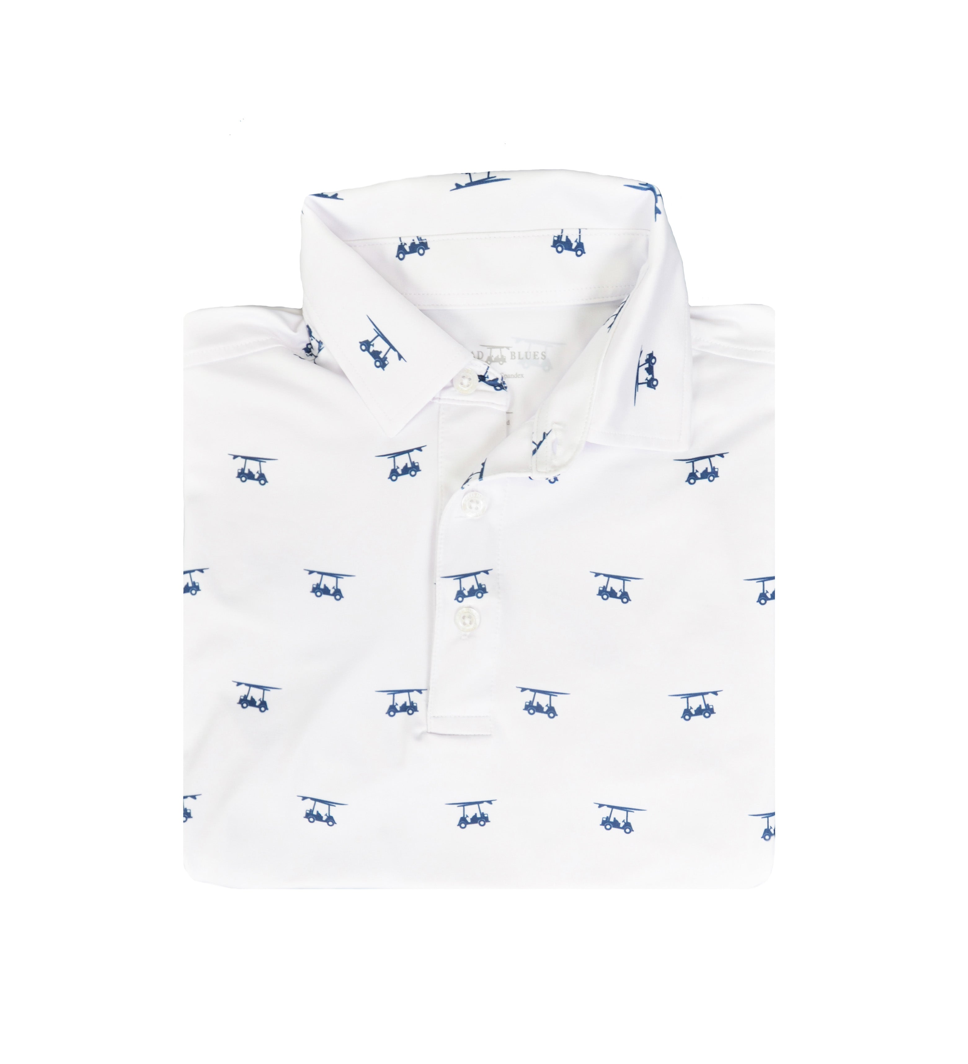 Albatross Youth Polo - White w/ Golf Carts