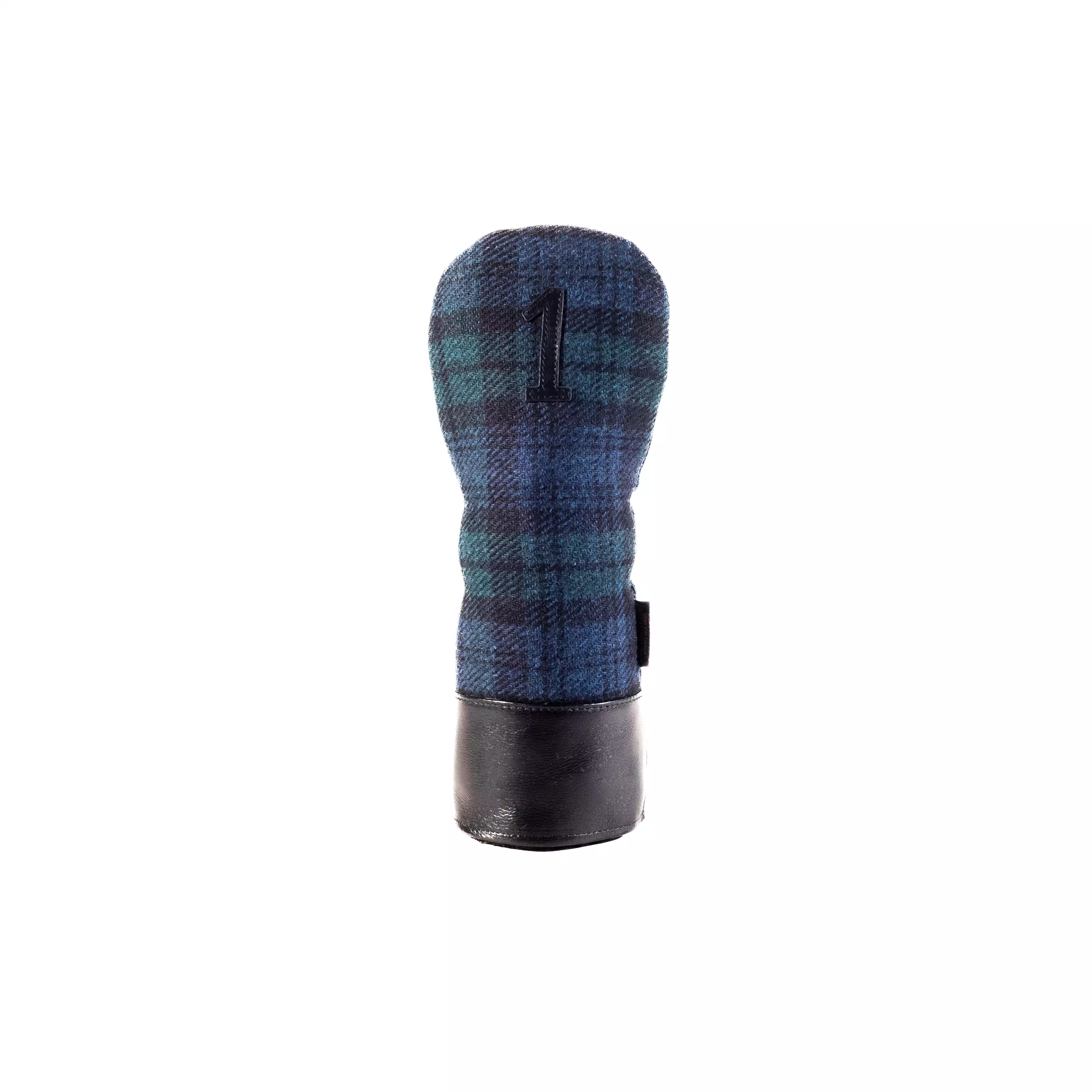 Americana Edition Harris Tweed and  leather golf Headcover in Black Watch Driver