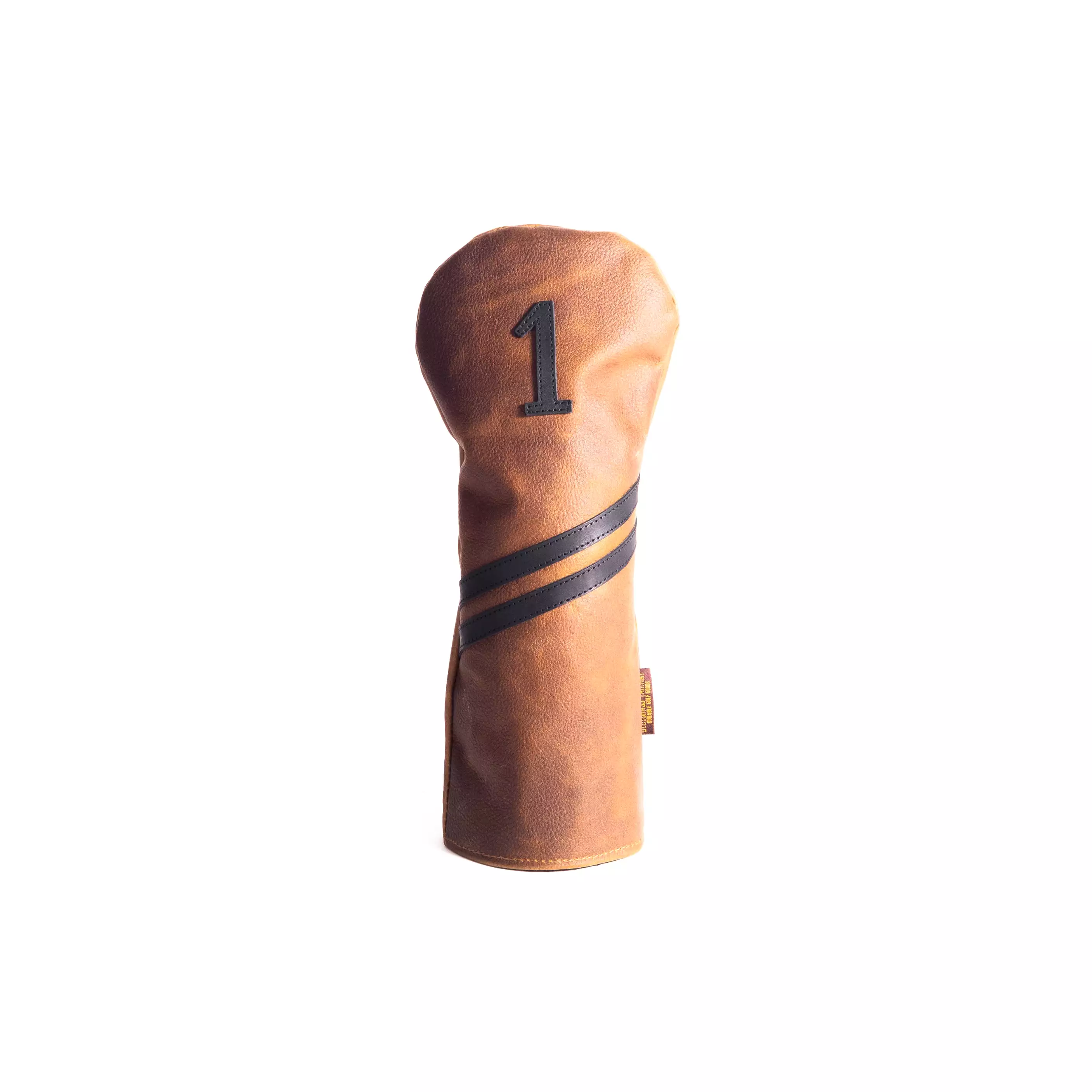 Americana Edition leather golf Headcover in Chestnut with Black Trim Driver