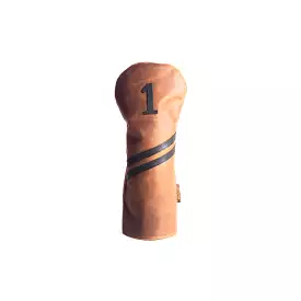 Americana Edition leather golf Headcover in Chestnut with Black Trim Driver