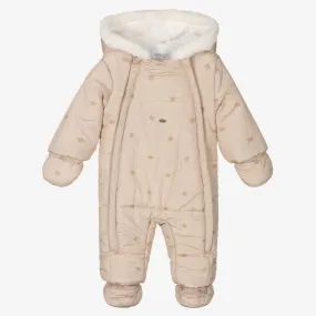 Beige Stars Baby Snowsuit