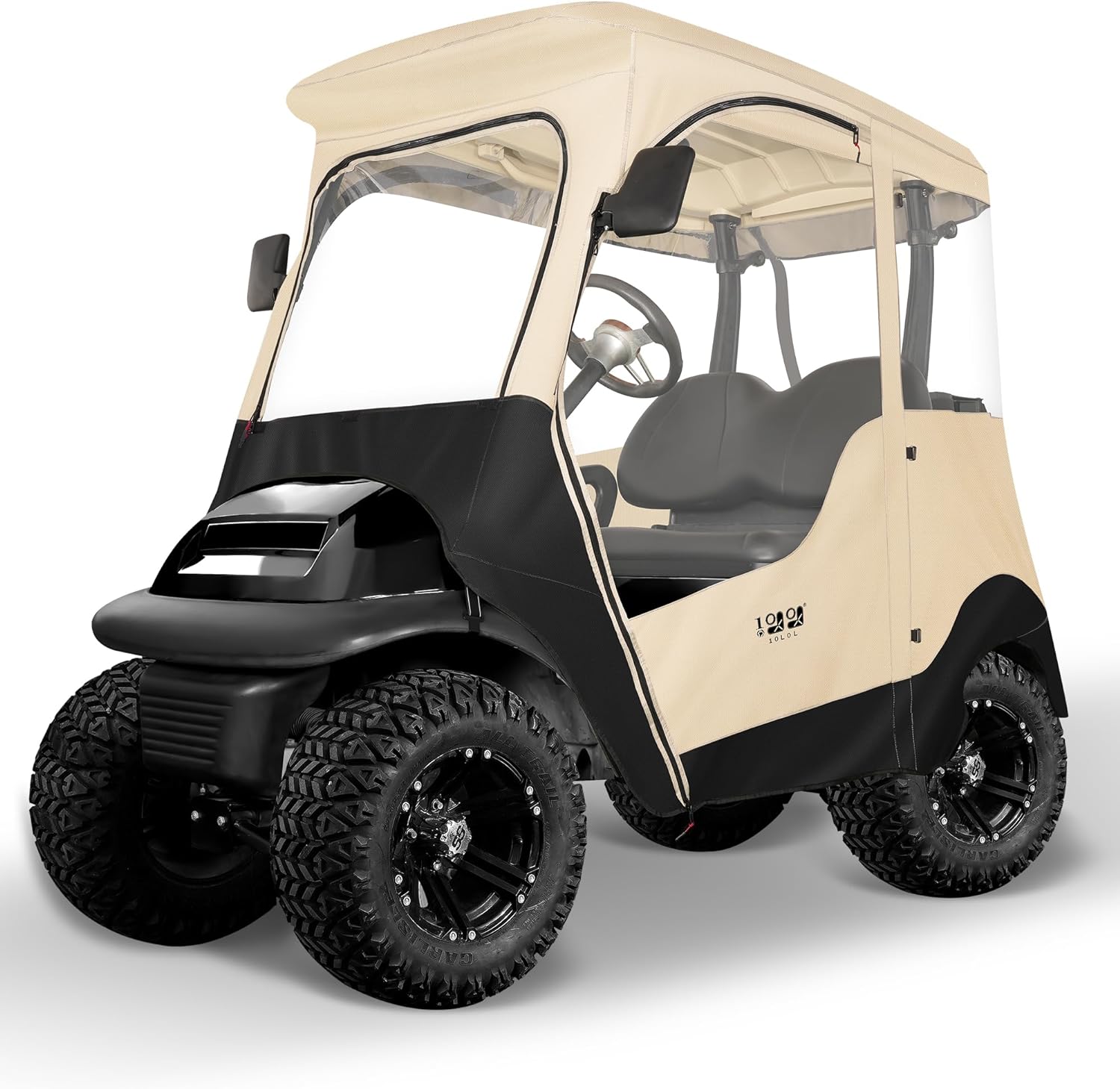 Best Golf Cart Enclosures for Club Car with Hinged Doors 2 Passenger 600D Waterproof 4-Sided Protection