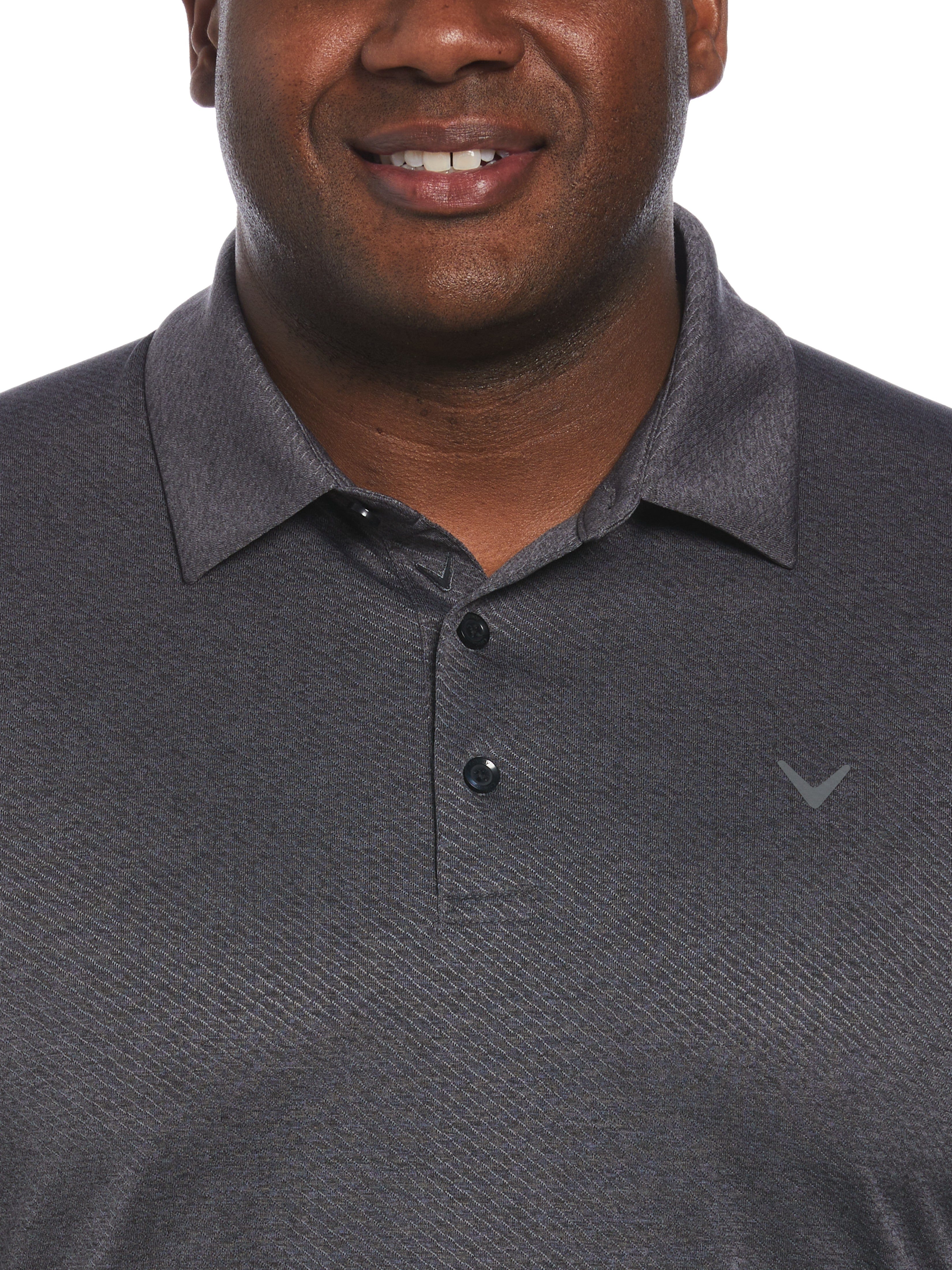 Big & Tall Ventilated Heather Jacquard Golf Polo