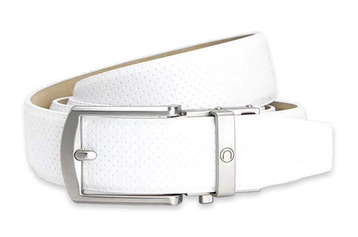 Birdie Matte White, 1 3/8 Strap, Golf Belt