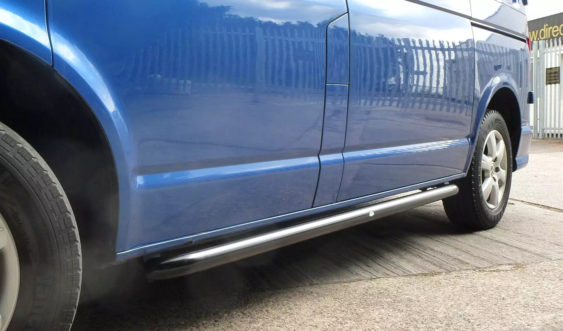 Black Powder Coated OE Style Steel Side Bars for Volkswagen Transporter T6 LWB