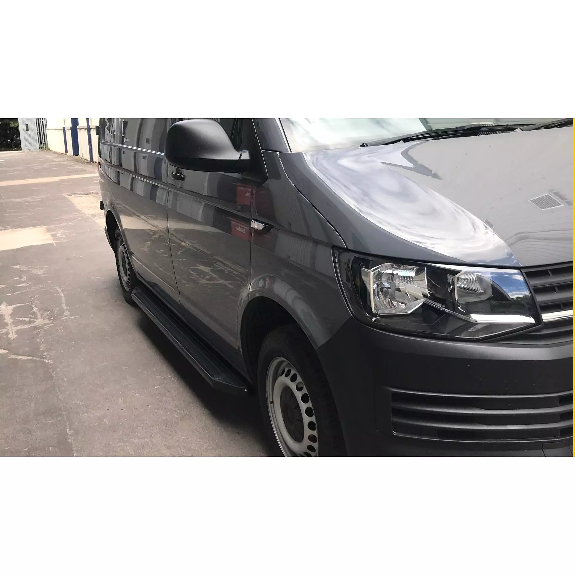 Black Raptor Side Steps Running Boards for Volkswagen Transporter T6 SWB