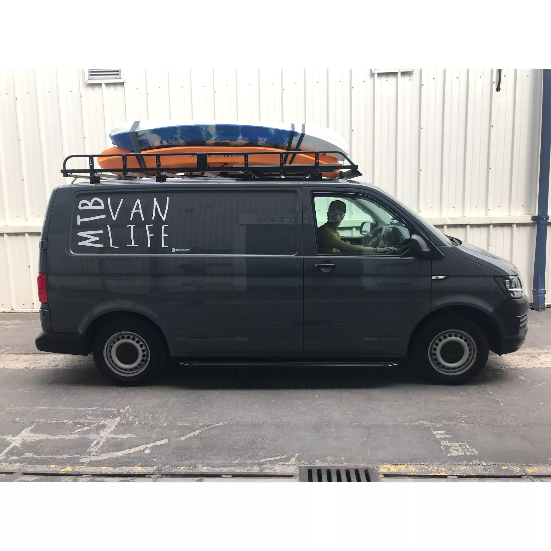 Black Raptor Side Steps Running Boards for Volkswagen Transporter T6 SWB