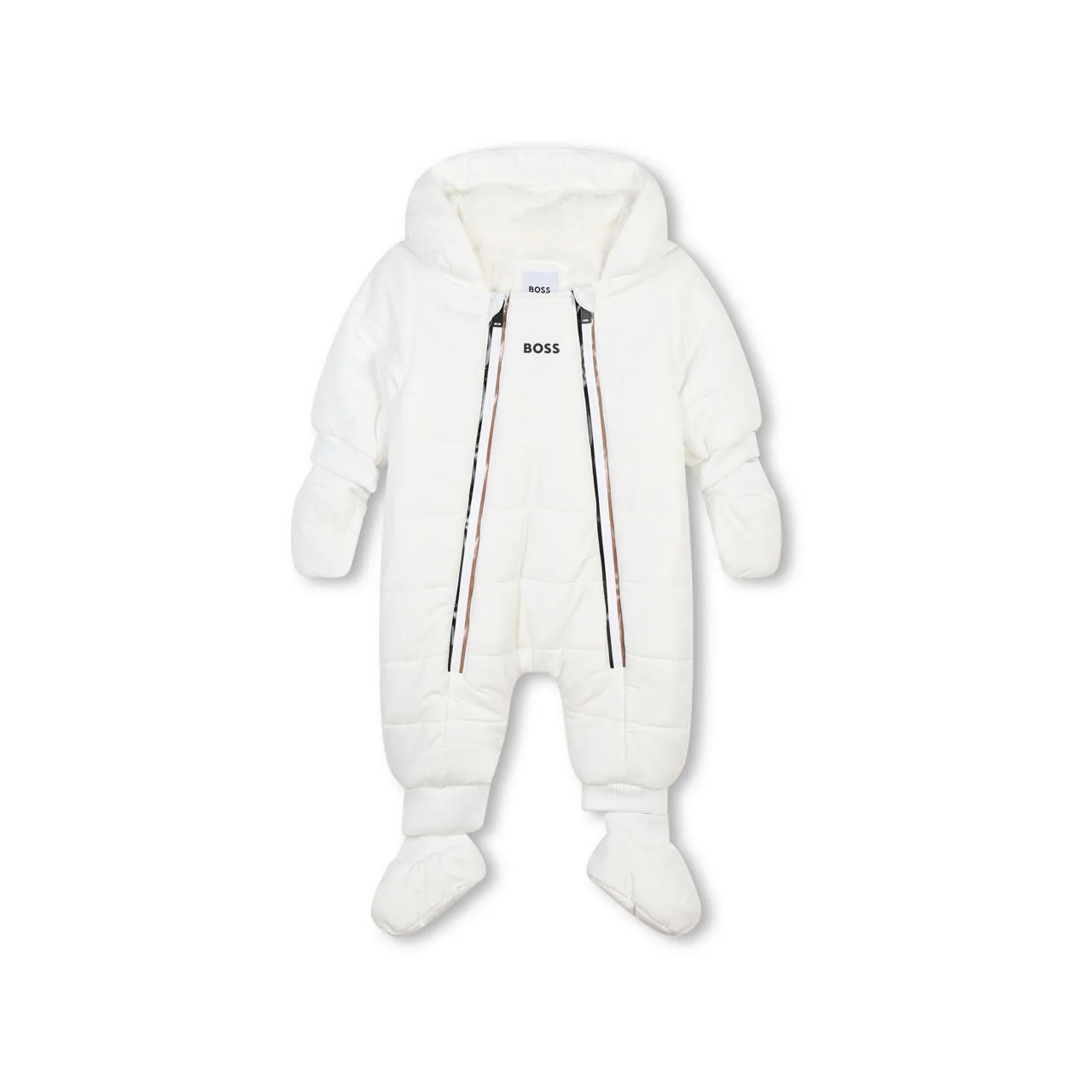 BOSS KIDS Logo Padded Snowsuit - Cream