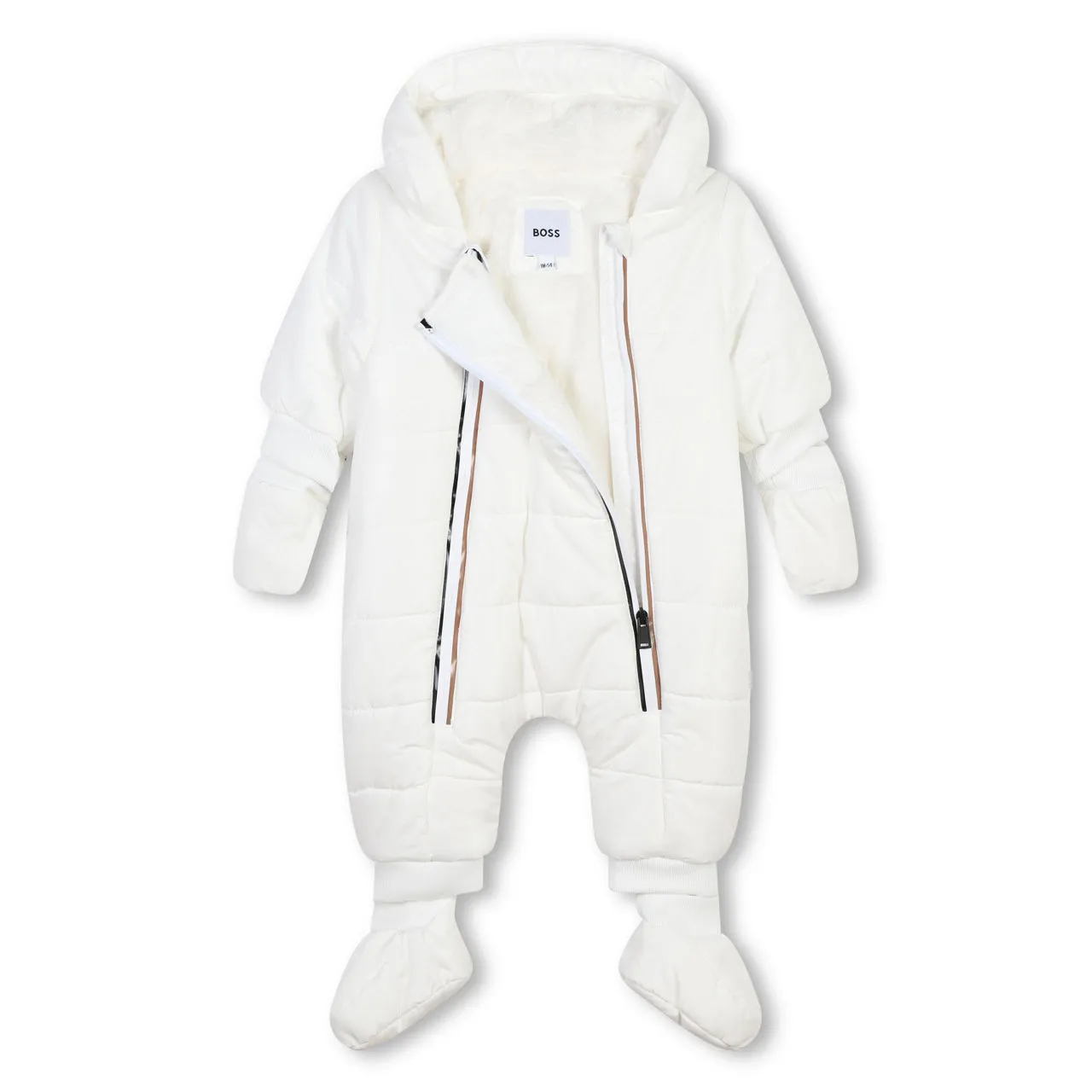 BOSS KIDS Logo Padded Snowsuit - Cream