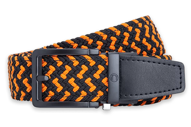 Braided Orange & Black, 1 3/8 Strap, Golf Belt