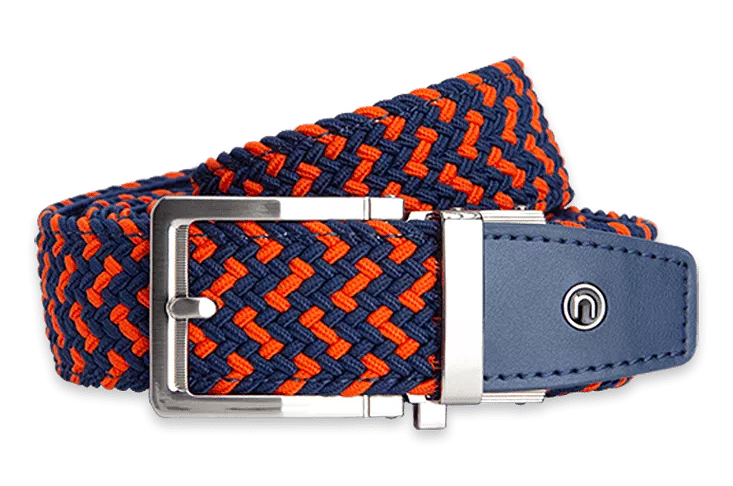 Braided Orange & Navy, 1 3/8 Strap, Golf Belt