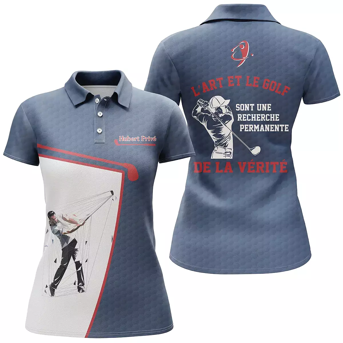 Cadeau Original Golfeur Golfeuse, Fan de Golf, Polo de Sport Personnalisé Homme Femme, Polo à Séchage Rapide, l'Art et Le Golf S