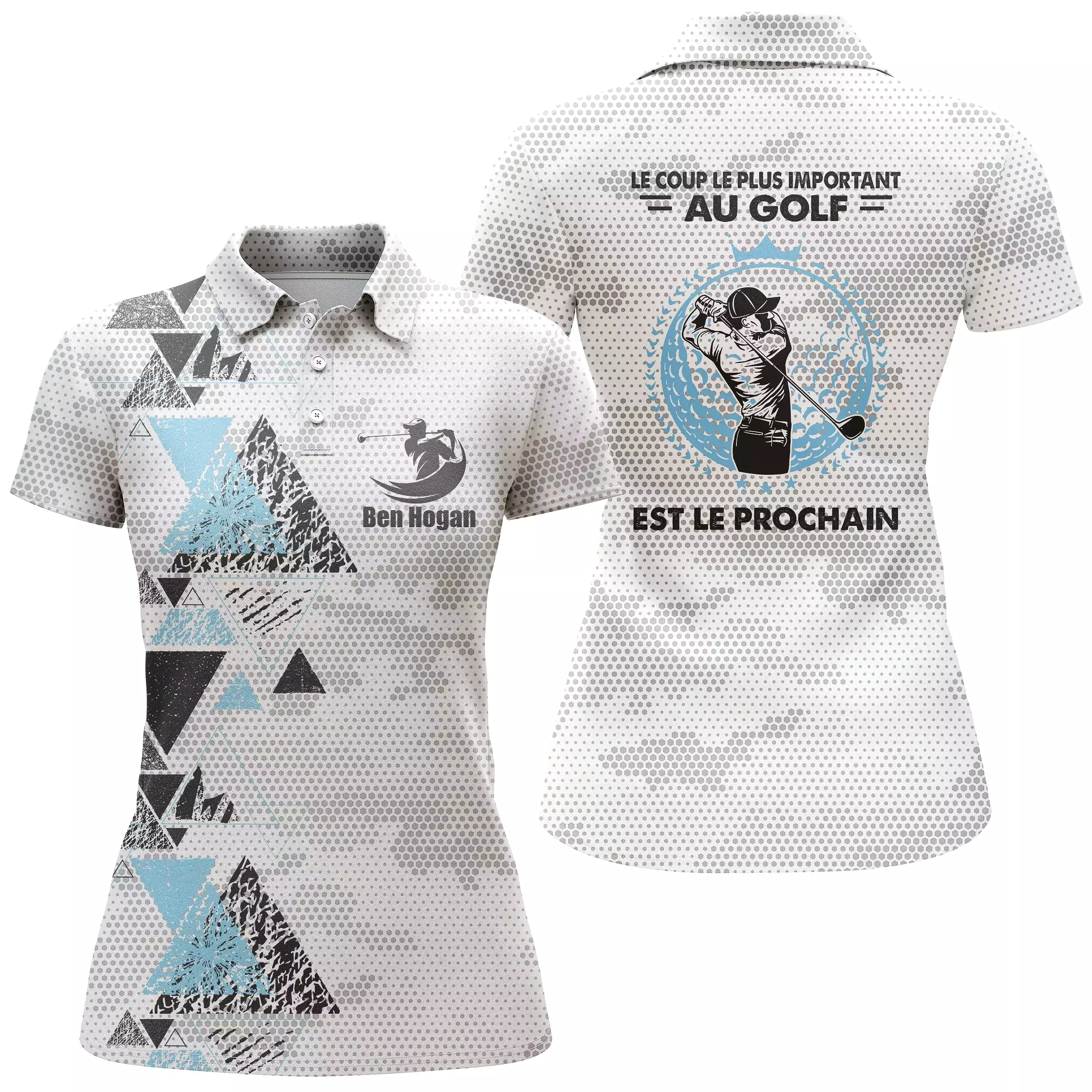 Cadeau Original Golfeur Golfeuse, Polo de Sport Personnalisé Homme Femme, Polo à Séchage Rapide, Le Coup Le Plus Important Au Go