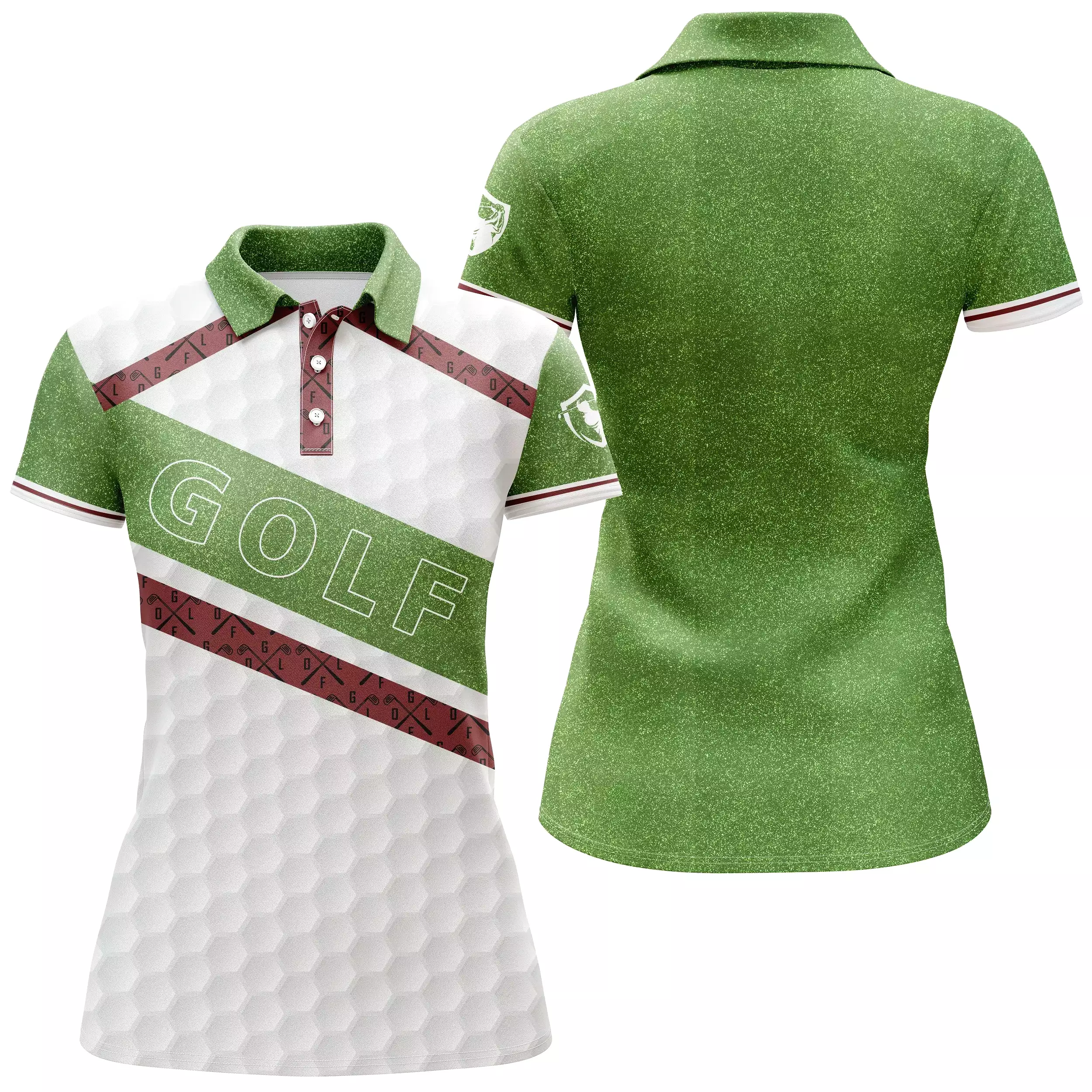 Cadeau Original Personnalisé Golfeur, Polo de Sport Homme Femme, Polo à Séchage Rapide, Impression Parcours de golf, Club de Gol