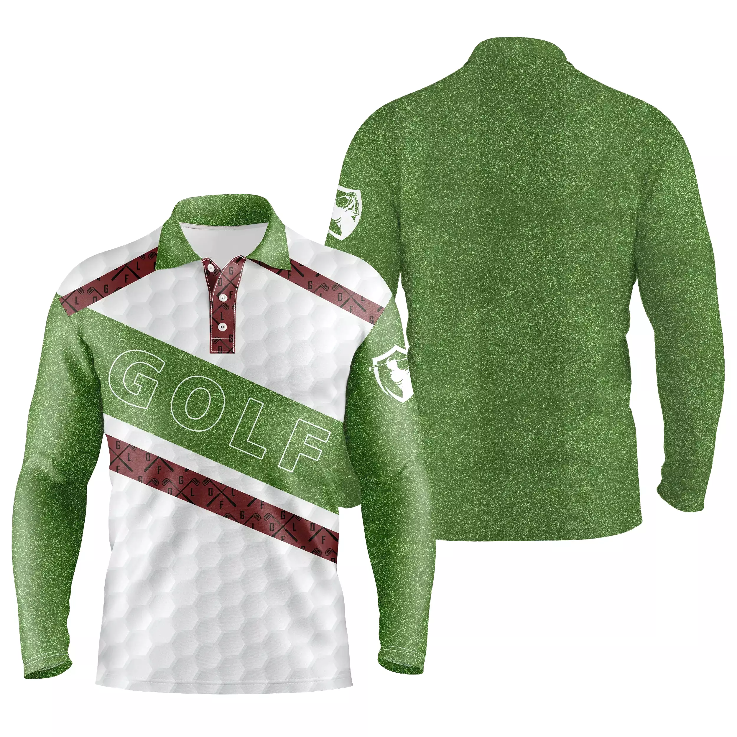 Cadeau Original Personnalisé Golfeur, Polo de Sport Homme Femme, Polo à Séchage Rapide, Impression Parcours de golf, Club de Gol