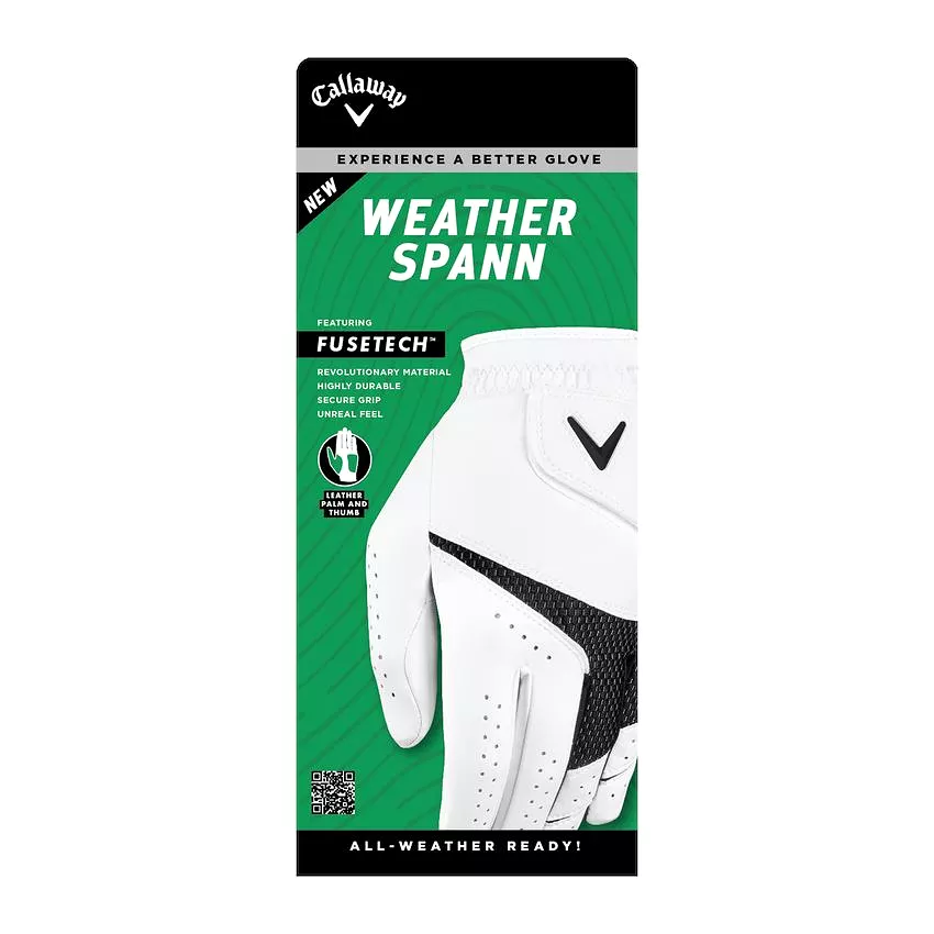 Callaway Weather Spann 2023 Golf Glove Mens White/Black