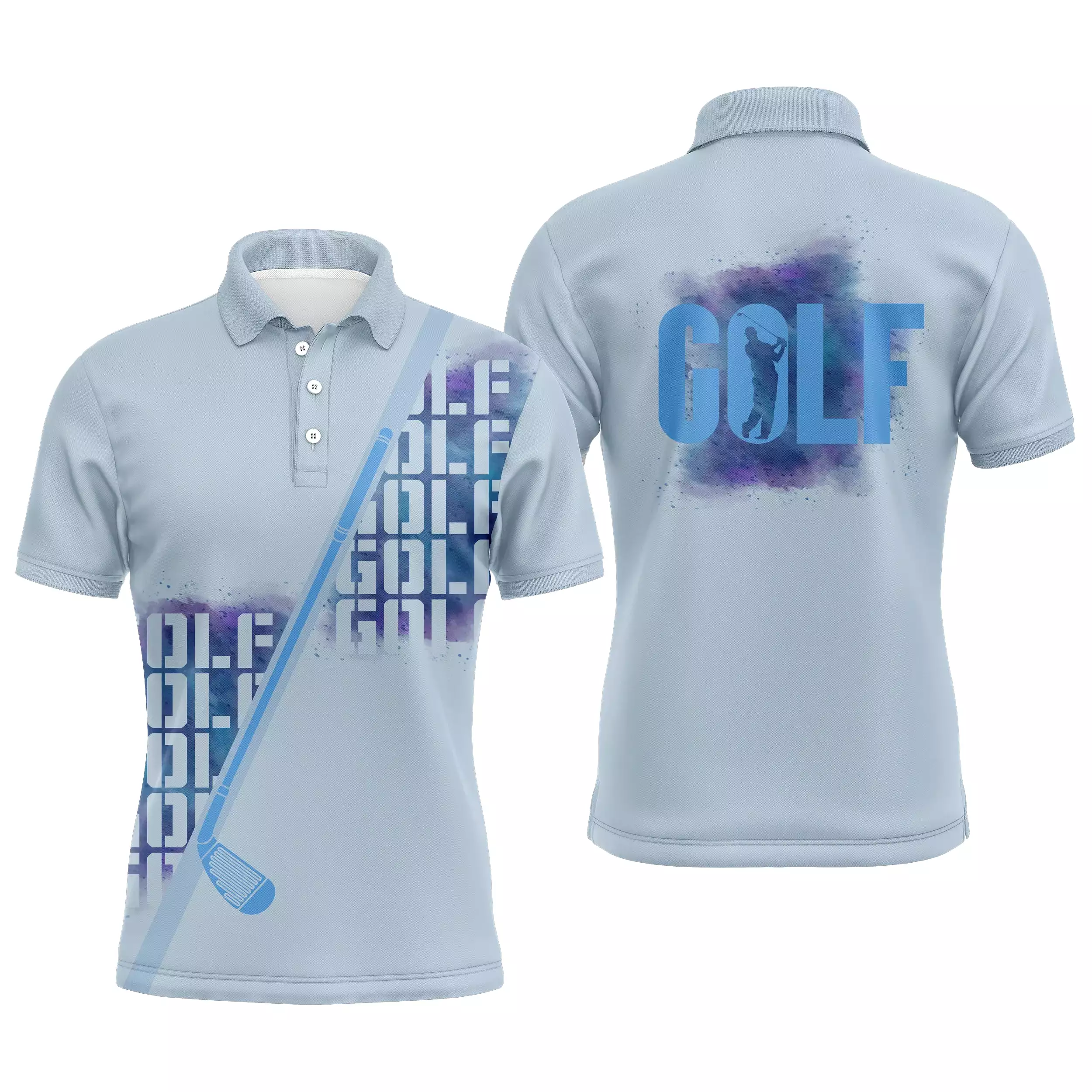 Chiptshirts - Polo de Golf Bleu, Idée Cadeau Original Pour Fan De Golf, Polo de Sport Homme Femme, Golfeur, Golfeuse - CTS250522