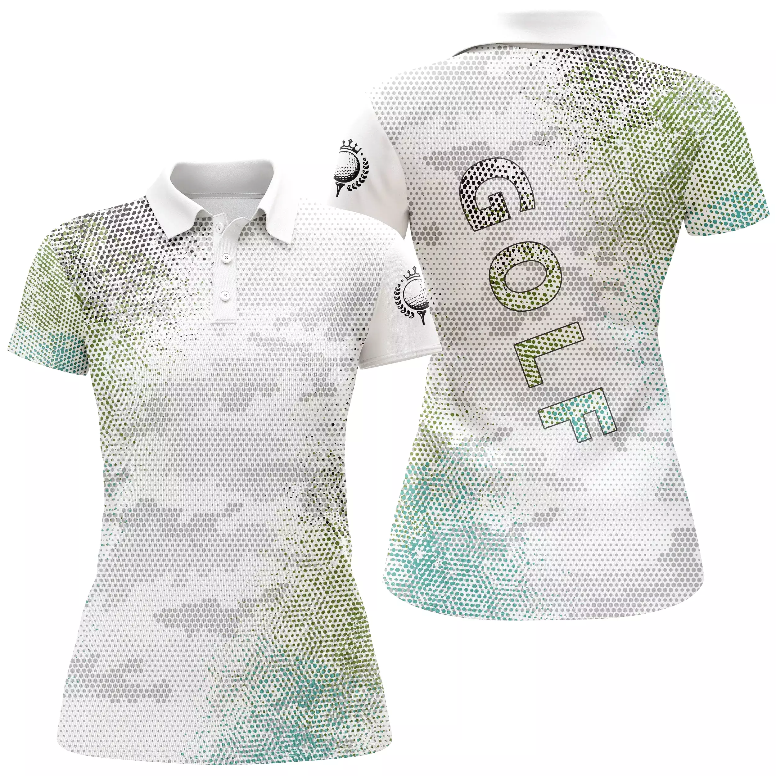 Chiptshirts - Polo De Golf, Cadeau Original Pour Fans De Golf, Polo de Sport Homme et Femme, Motifs Camouflage Noir et Blanc - C