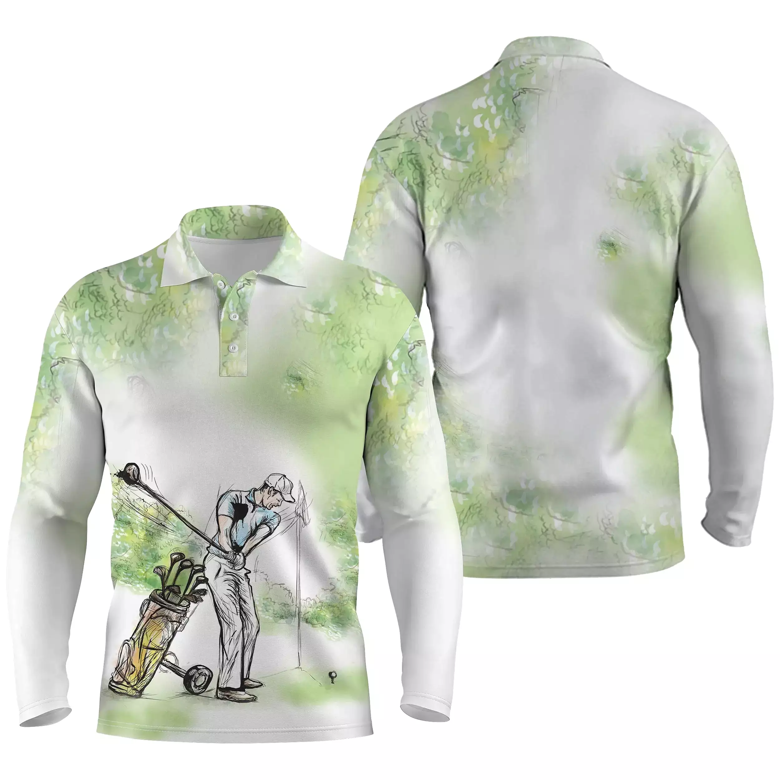 Chiptshirts - Polo De Golf, Cadeau Original Pour Fans De Golf, Polo de Sport Homme et Femme, Parcours de Golf, Vert Nature - CTS