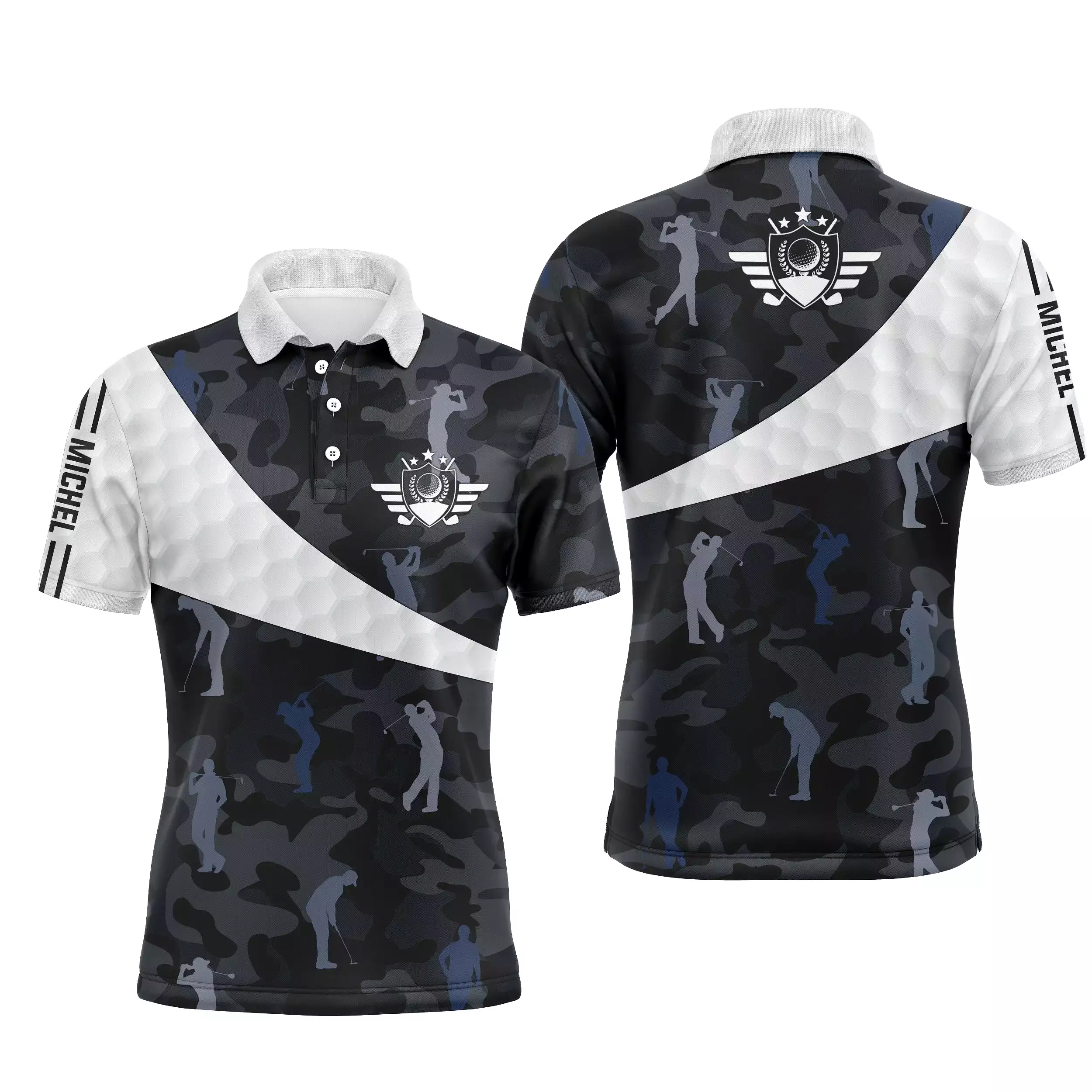 Chiptshirts - Polo De Golf, Cadeau Personnalisé Pour Fans De Golf, Polo à Séchage Rapide Homme Femme, Motifs Camouflage Golf - C