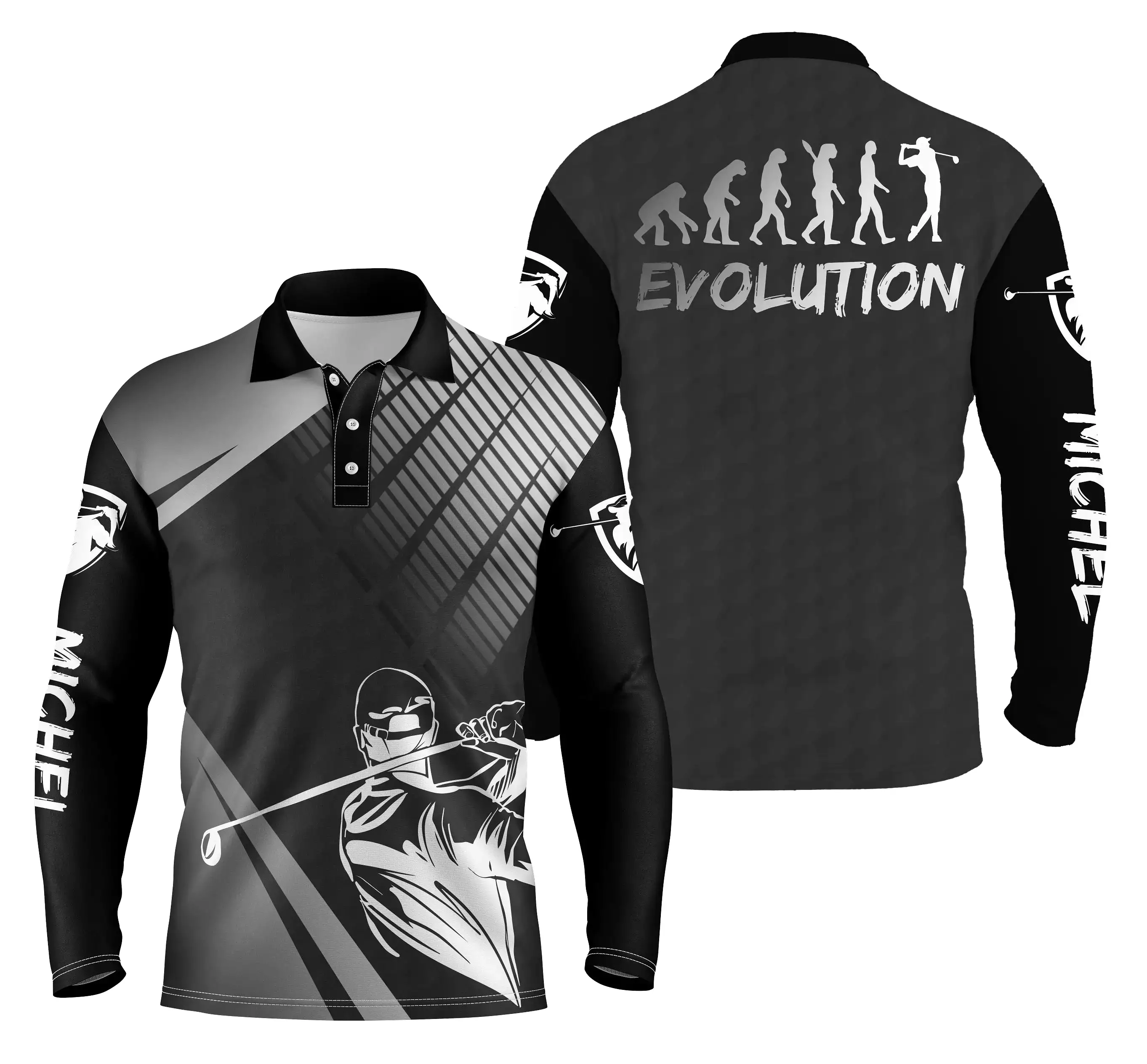 Chiptshirts - Polo De Golf, Noir et Blanc, Cadeau Personnalisé Pour Fans De Golf, Polo de Sport Homme et Femme, volution d'Un Go