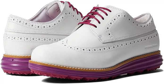 Cole Haan Original Grand Wing Oxford Golf White/Fuchsia Waterproof Sneakers