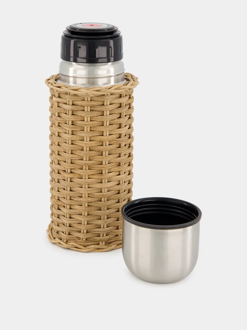 Dark Rattan Thermos Bottle