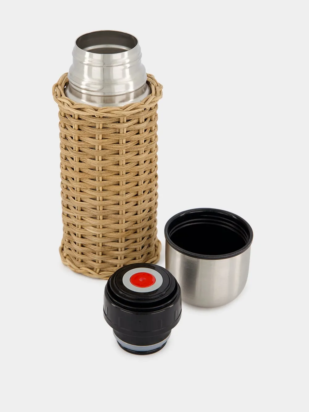 Dark Rattan Thermos Bottle