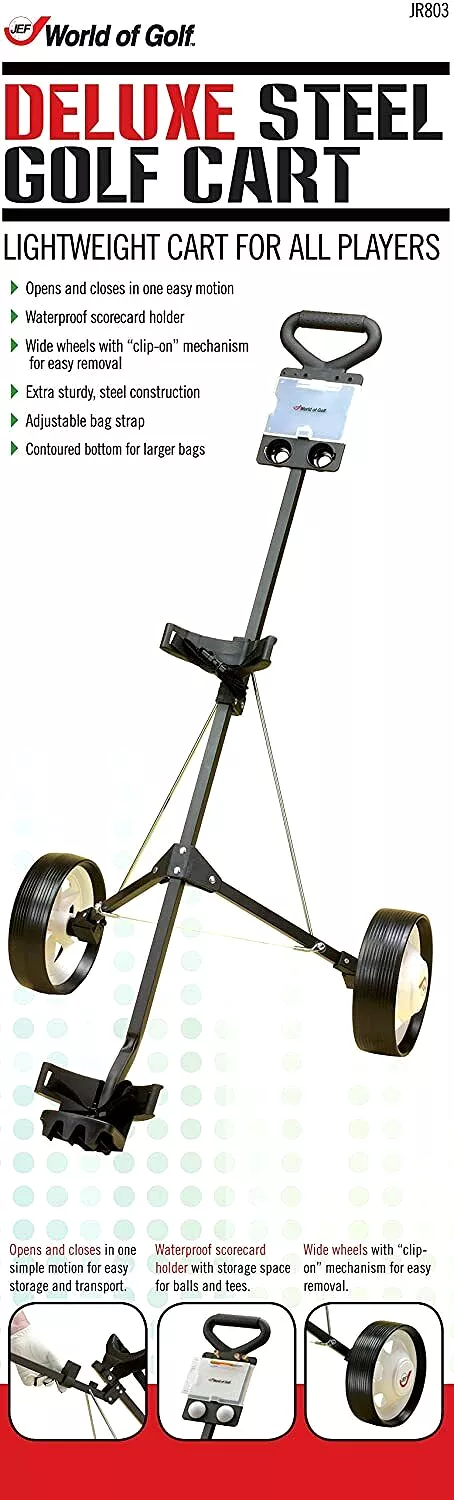 Deluxe Steel Push Golf Cart - Lightweight & Sturdy Pull Cart