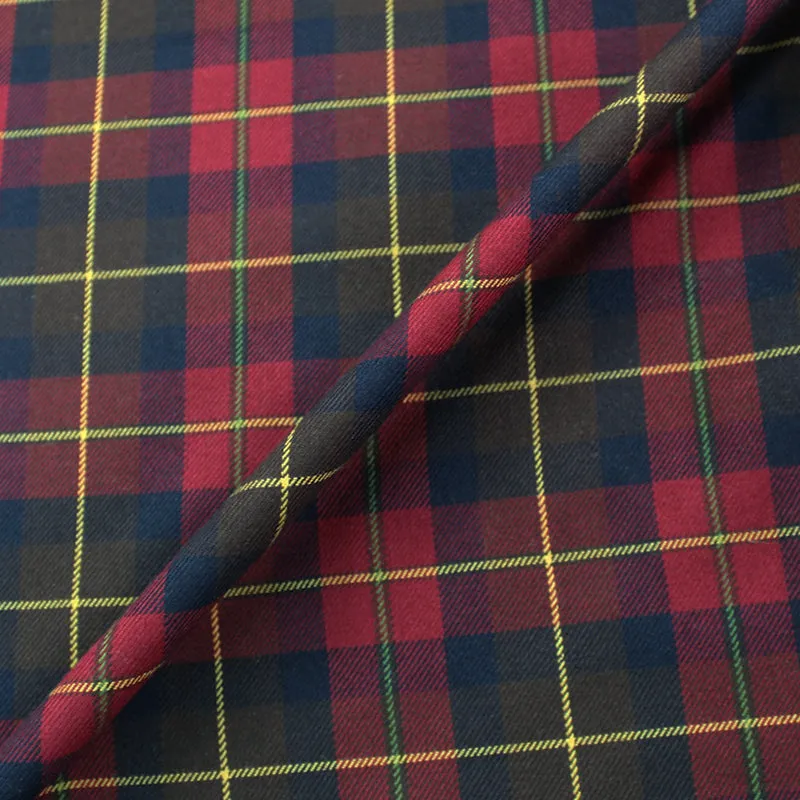 Dressmaking Tartan - Natty Check - Burgundy and Navy