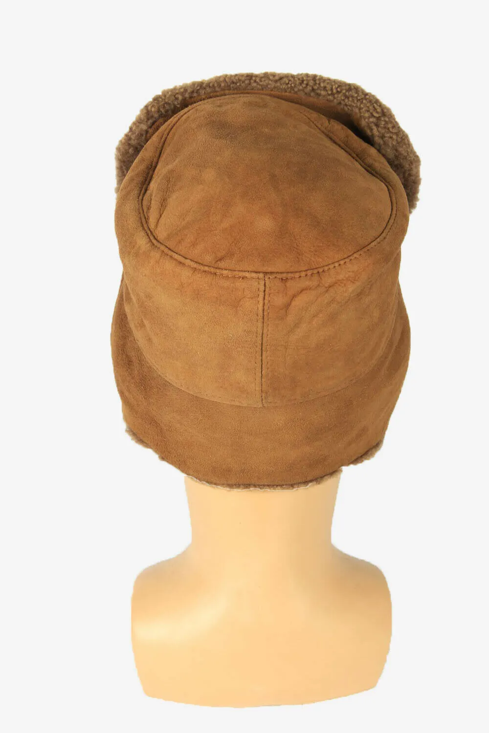 Fur Ushanka Hat Vintage Earflaps Ski Cossack 90s Camel Size 52 cm - Pepper Tree London