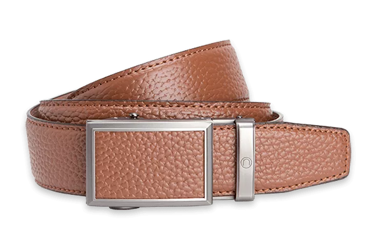 Go-In Pebble Grain Cognac, 1 3/8 Strap, Golf Belt