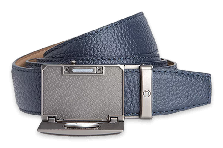 Go-In Pebble Grain Deep Sea Navy, 1 3/8 Strap, Golf Belt