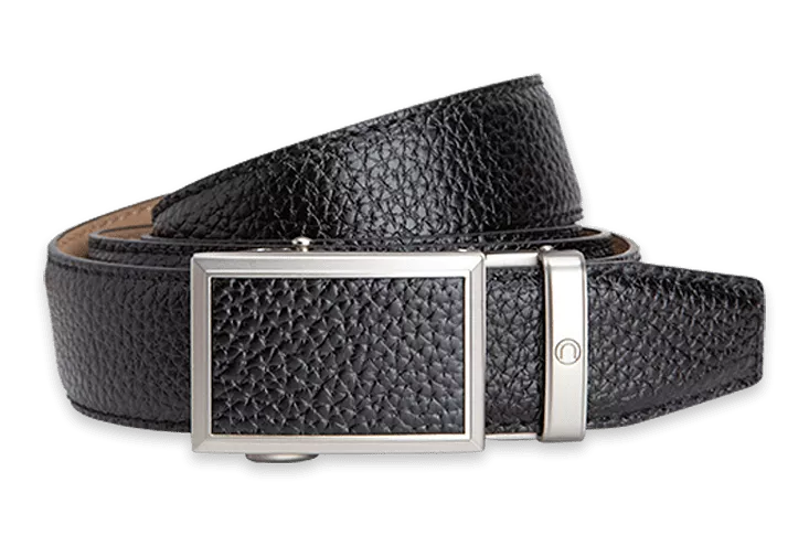 Go-In Pebble Grain Pitch Black, 1 3/8 Strap, Golf Belt