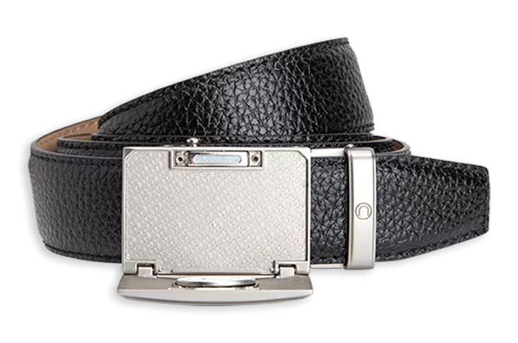 Go-In Pebble Grain Pitch Black, 1 3/8 Strap, Golf Belt