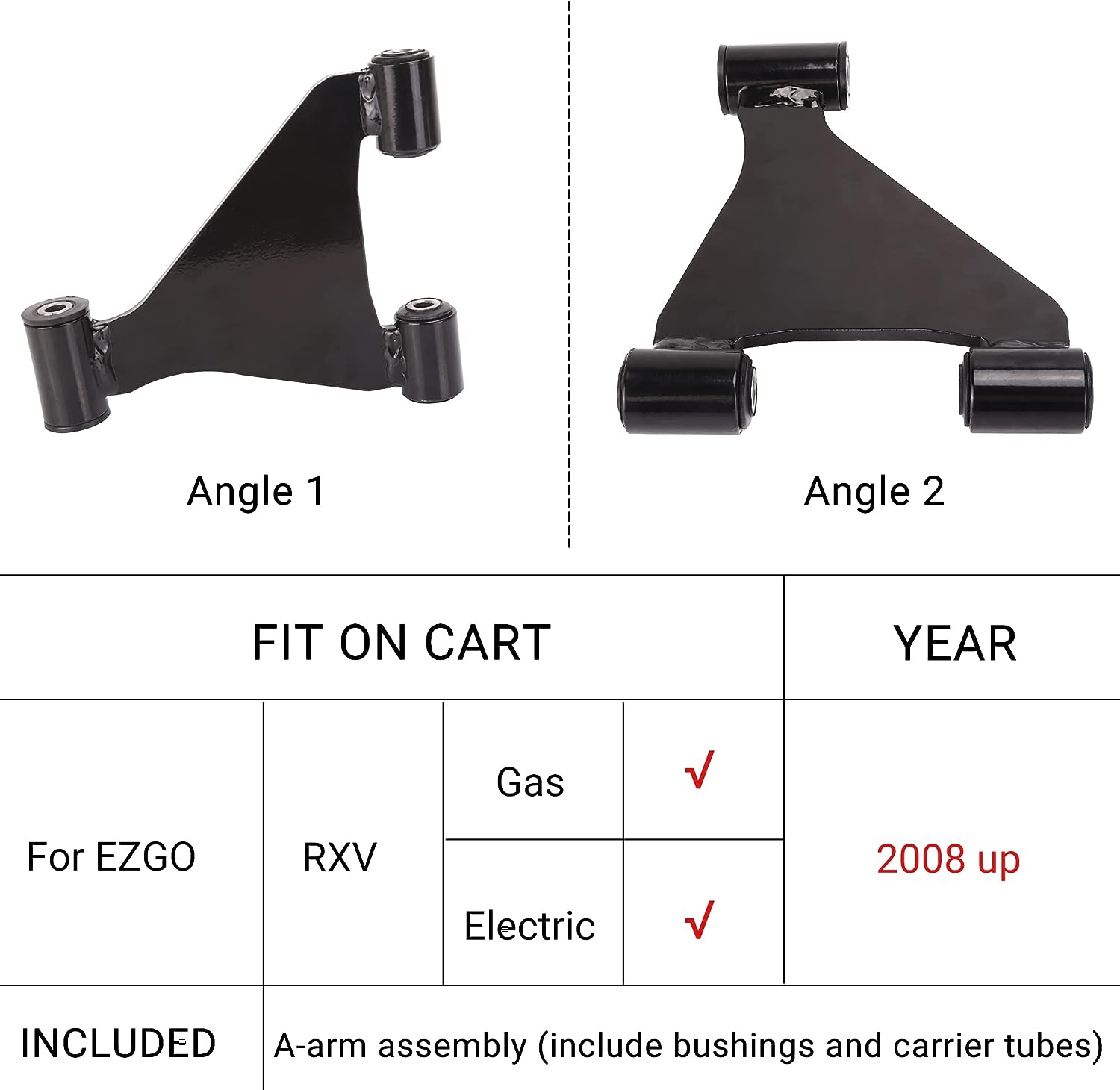 Golf Cart A-Arm Assembly for EZGO RXV 2008-up Gas and Electric|10L0L