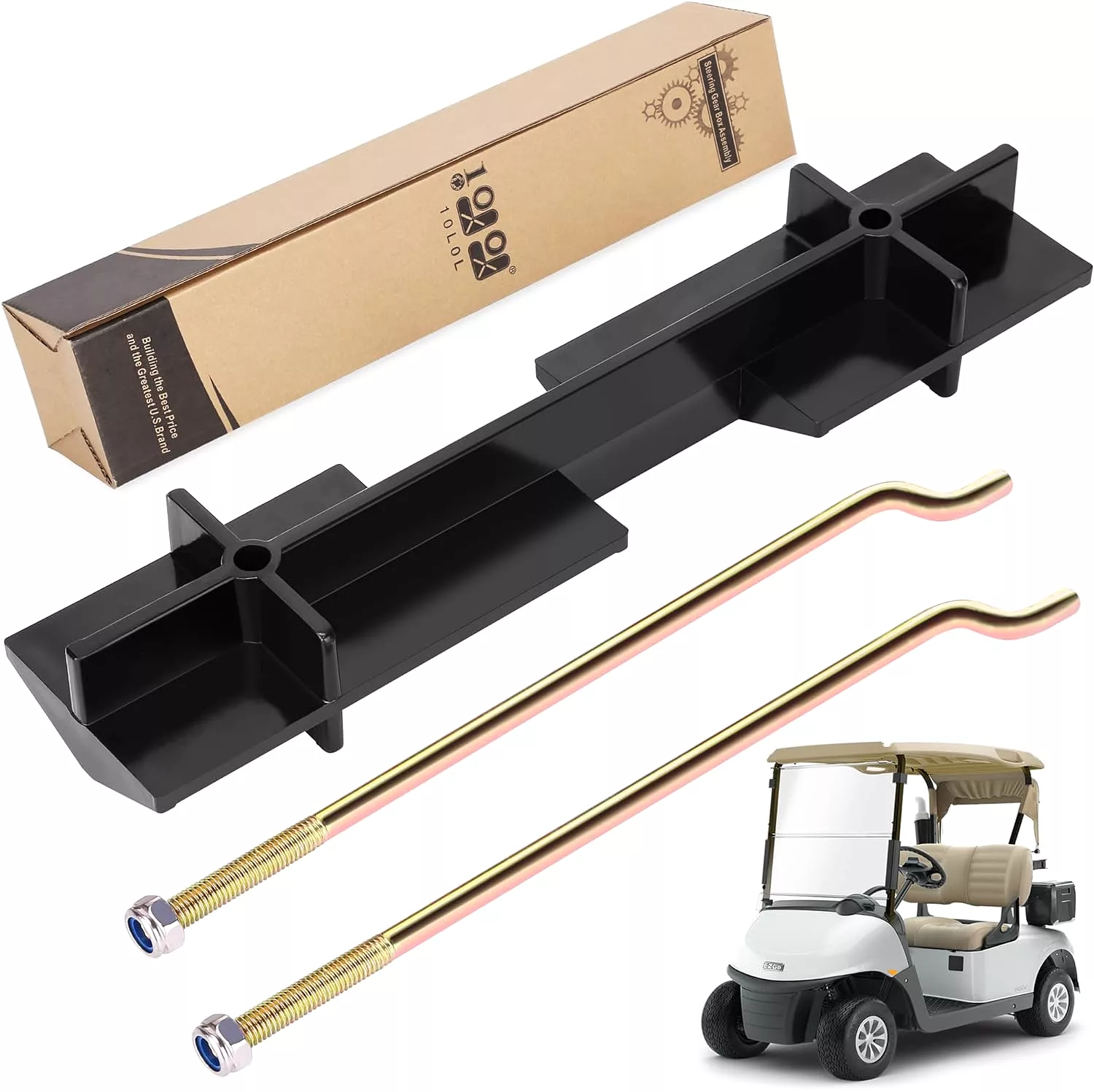 Golf Cart Battery Hold Down Plate with Rods Kit for EZGO TXT RXV 1994-up G&E|10L0L