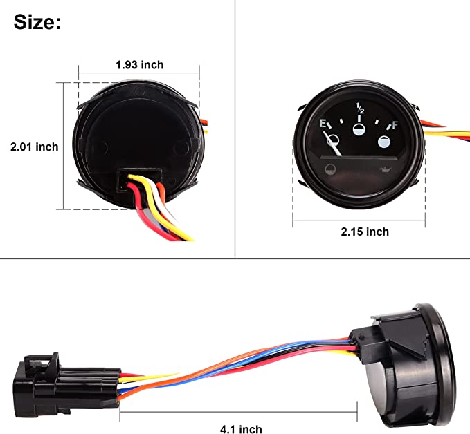 Golf Cart Battery Meter and Fuel Gauge for EZGO RXV Gas and Electric 48 Volt - 10L0L