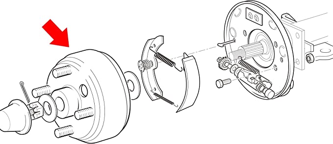 Golf Cart Brake Drum Hub Assembly for EZGO TXT 1991-up - 10L0L